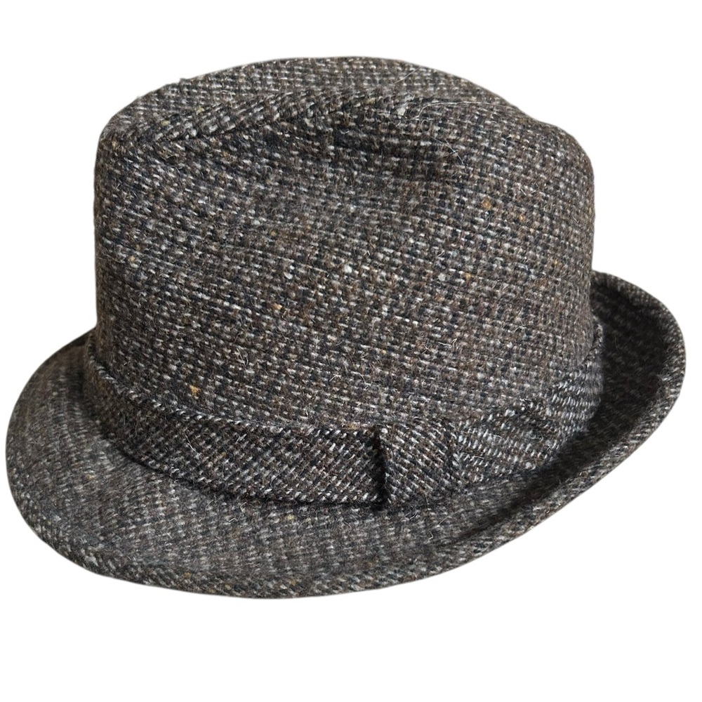 Vintage Stetson Equalizer Brown Black and Gray 100% Wool Fedora Hat Size Medium